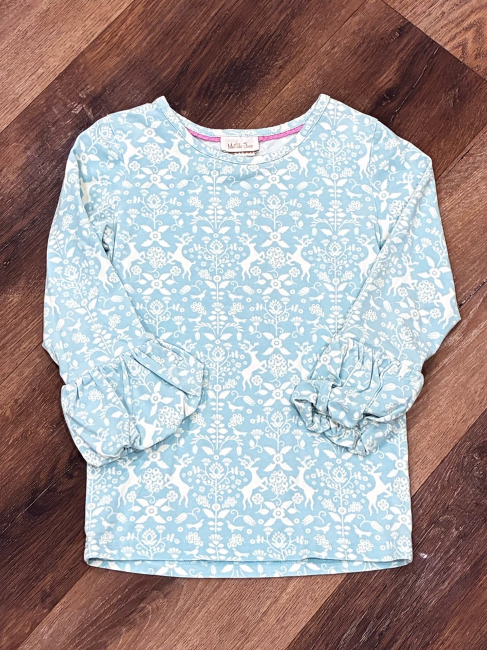 Matilda Jane Snowy Scene Tee Secret Fields Forest Woodland Bell Animal 8 Girl